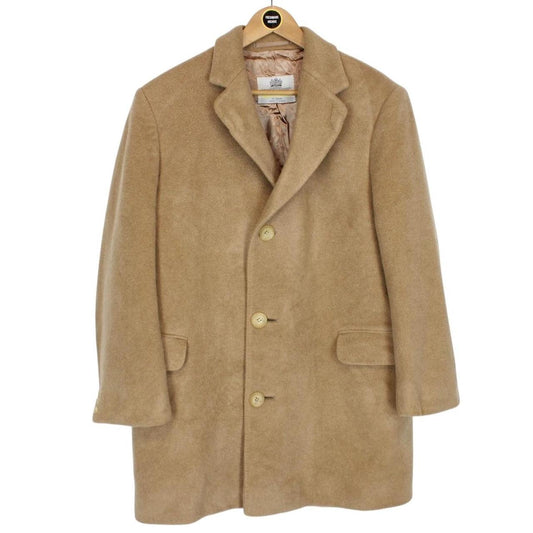 Vintage 80s Aquascutum Tan Brown Cashmere Wool Blend Coat