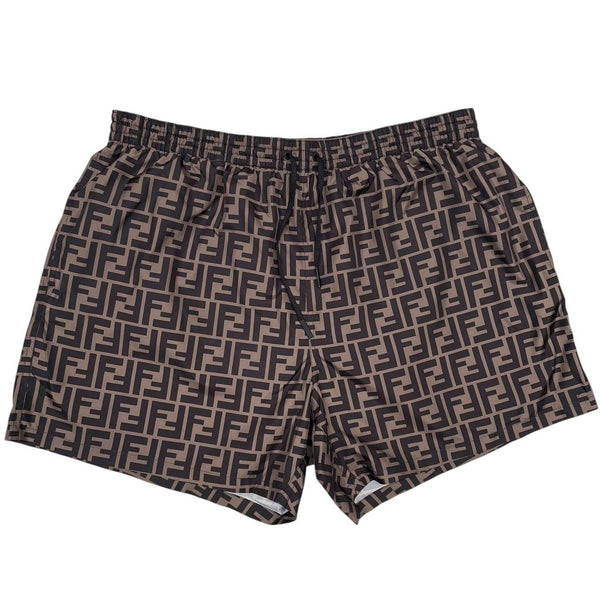Fendi Zucca Monogram Brown Swim Shorts