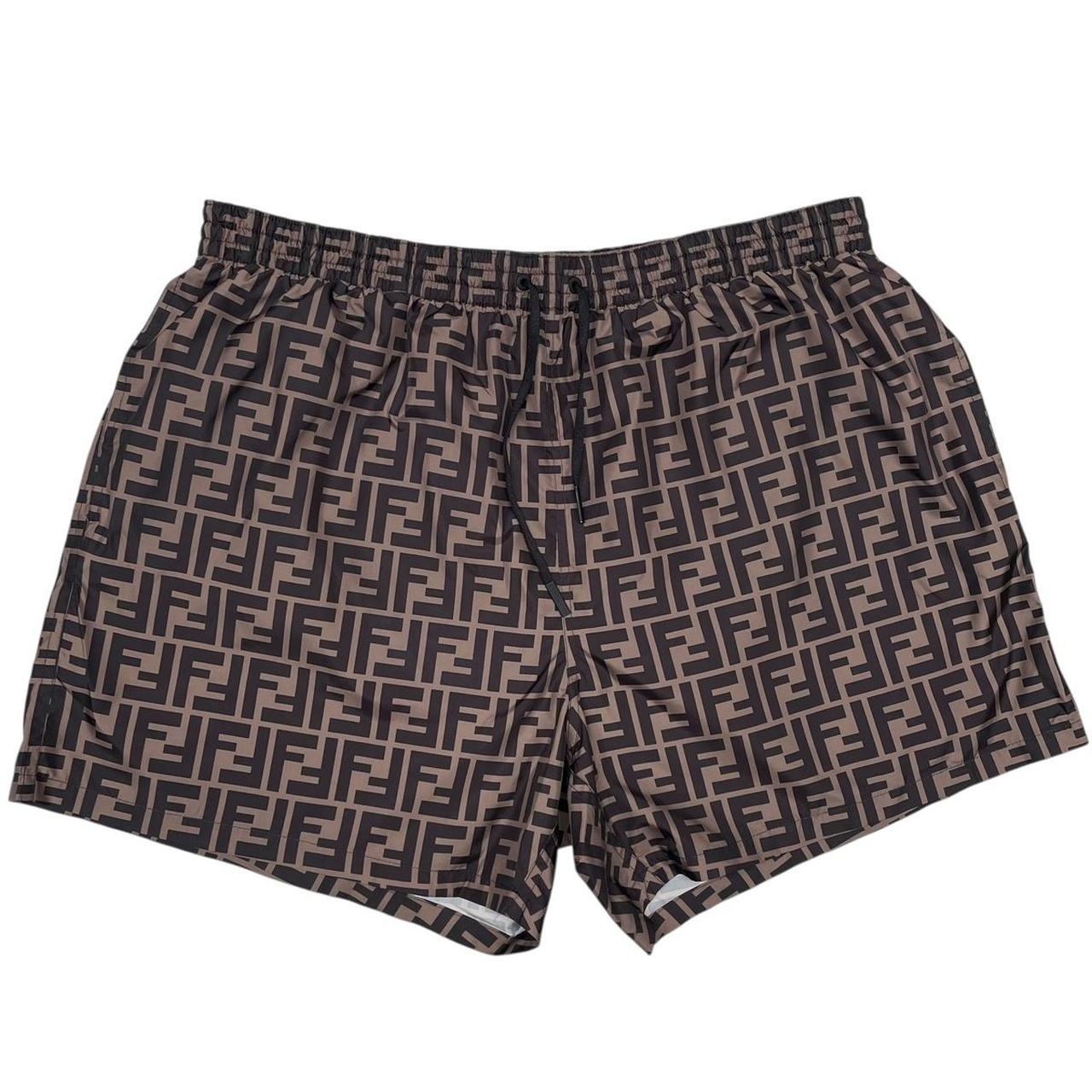 Fendi Zucca Monogram Brown Swim Shorts