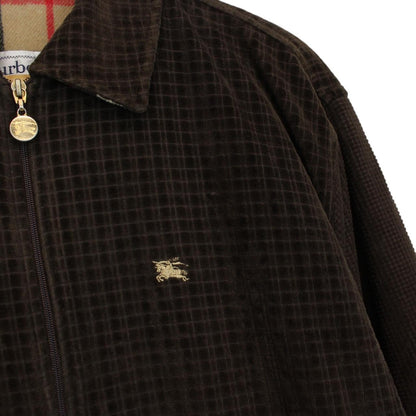 Vintage 90s Burberry Brown Wool Nova Check Lined Jacket