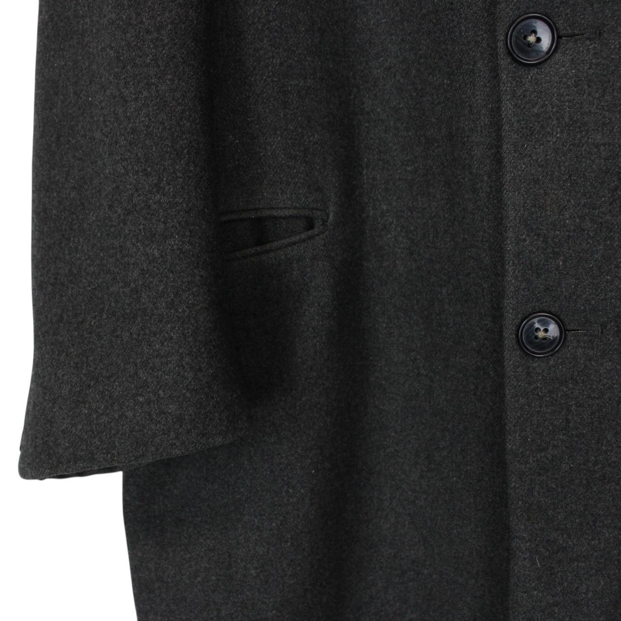 Vintage 90s Burberry Dark Grey Wool and Camelhair Overcoat