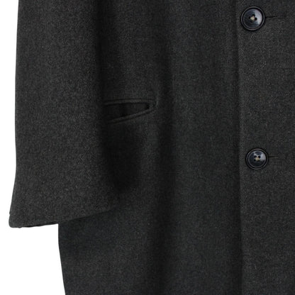 Vintage 90s Burberry Dark Grey Wool and Camelhair Overcoat