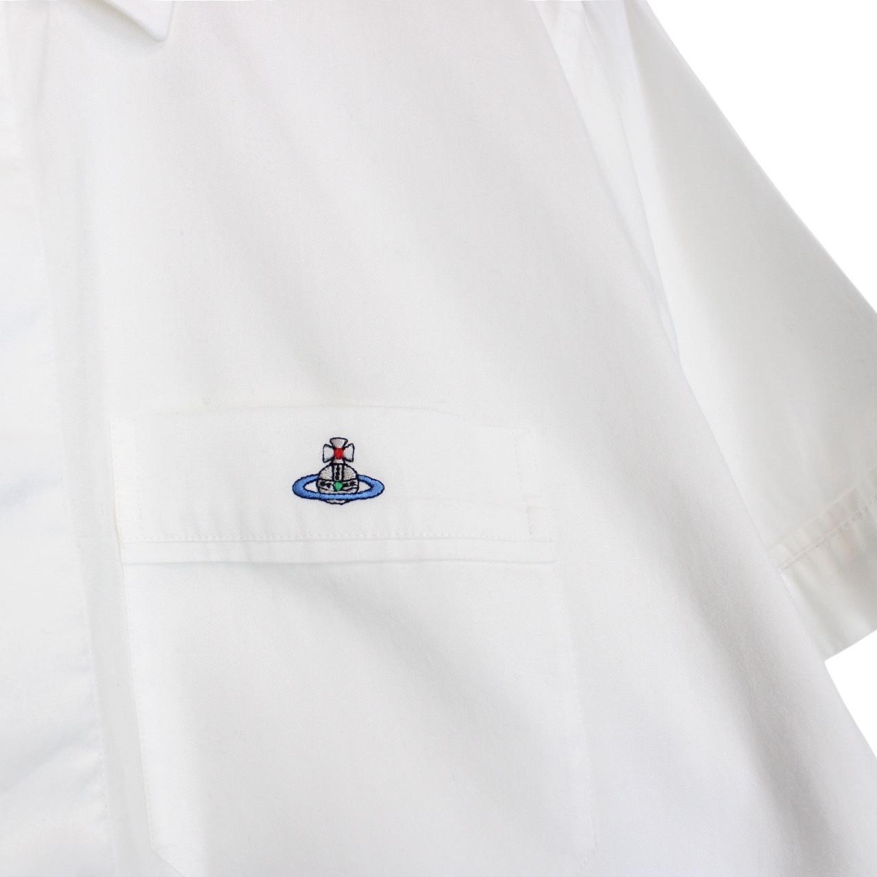 Vivienne Westwood White Short Sleeve Orb Cotton Shirt