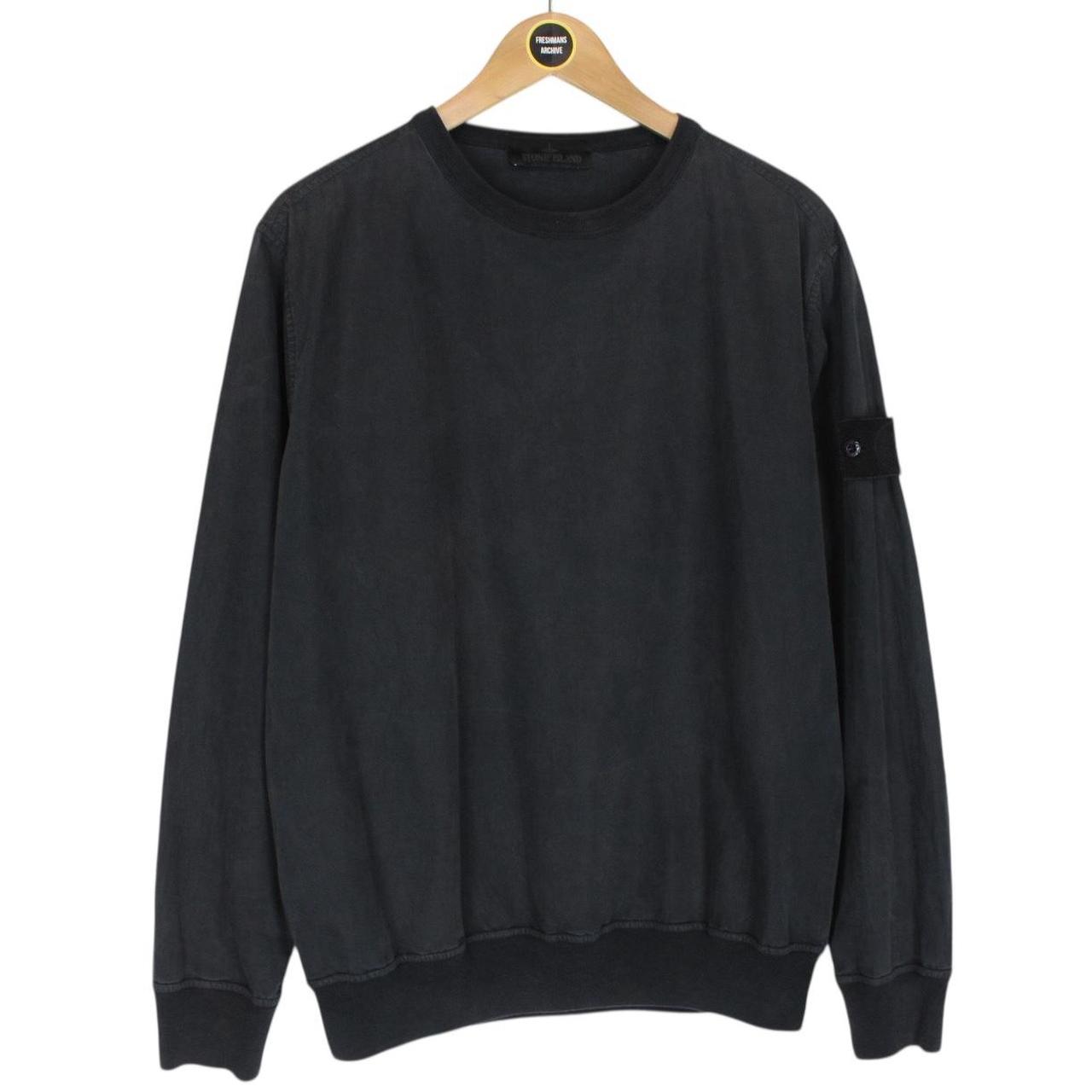 Stone Island SS 2019 Navy Blue Resin Cotton Sweatshirt Jumper