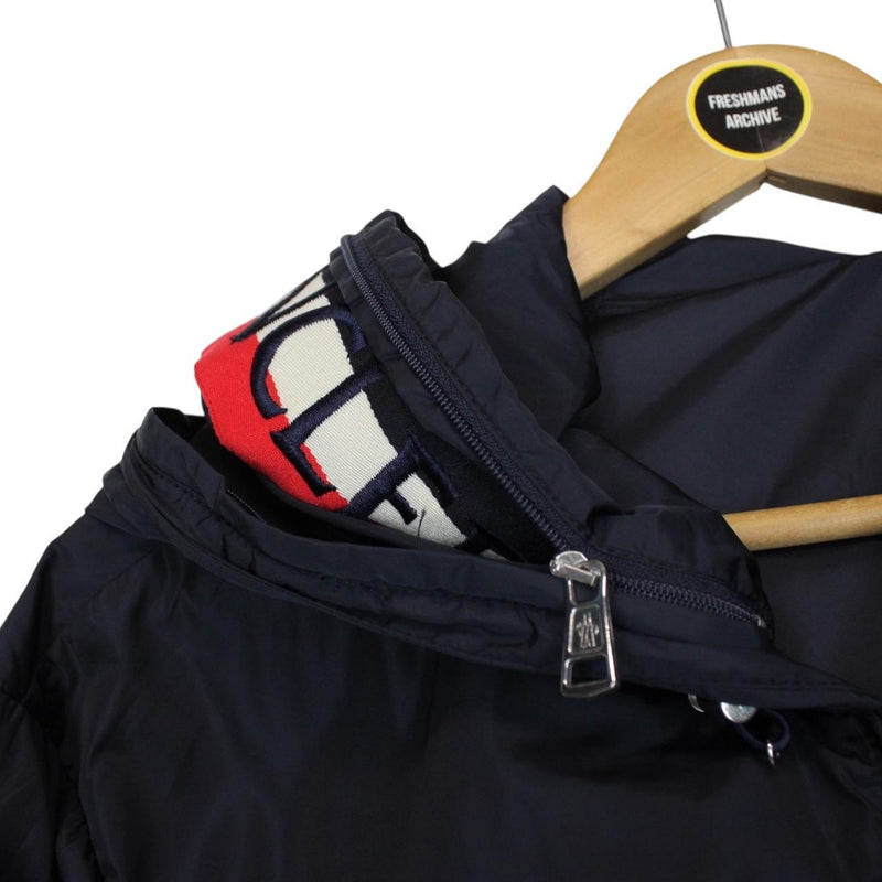 Moncler Gradignan Navy Blue Full Zip Nylon Double Hooded Jacket