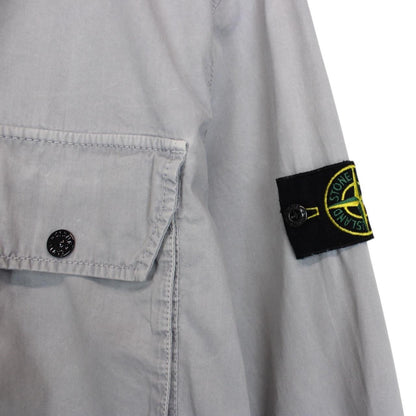 Stone Island AW 2021 Grey Full Zip Cotton Overshirt Jacket
