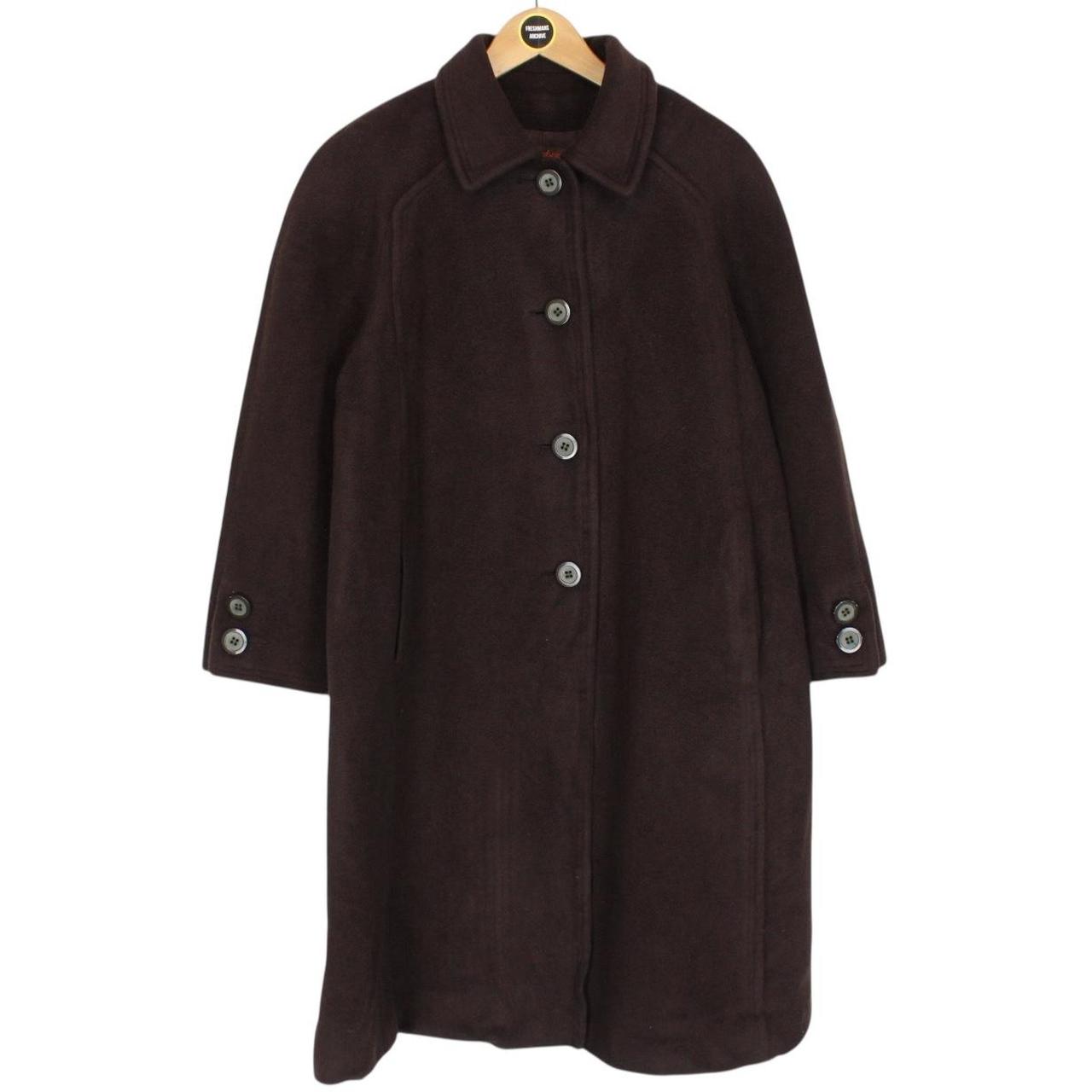 Vintage 90s Yves Saint Laurent Brown Cashgora Wool Coat