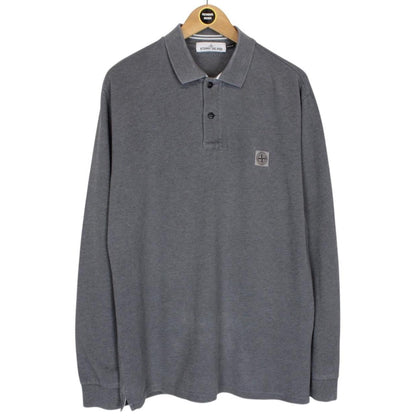 Stone Island AW 2017 Grey Long Sleeve Compass Polo Shirt