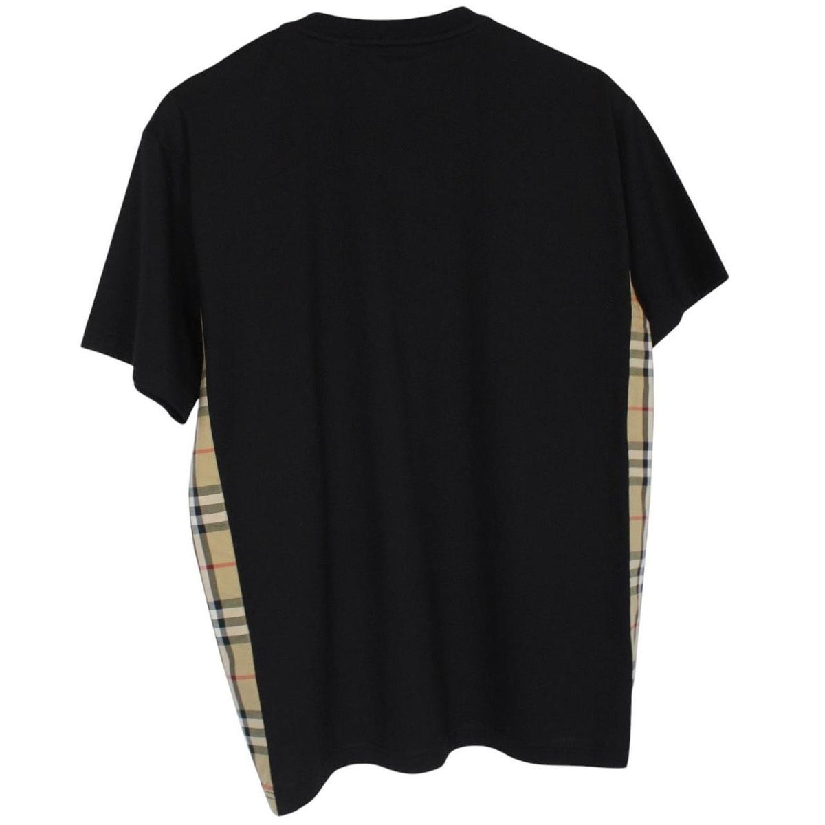 Burberry beige and black short sleeve t-shirt with Nova Check pattern and logo.