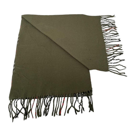 Vintage 90s Burberry Green Nova Check Lambswool Scarf
