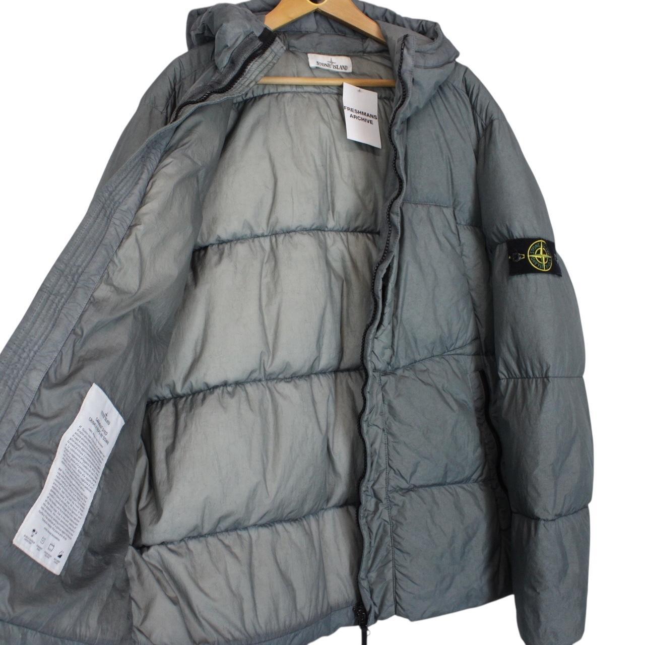 Stone Island AW 2017 Green Garment Dyed Crinkle Reps NY Down Jacket