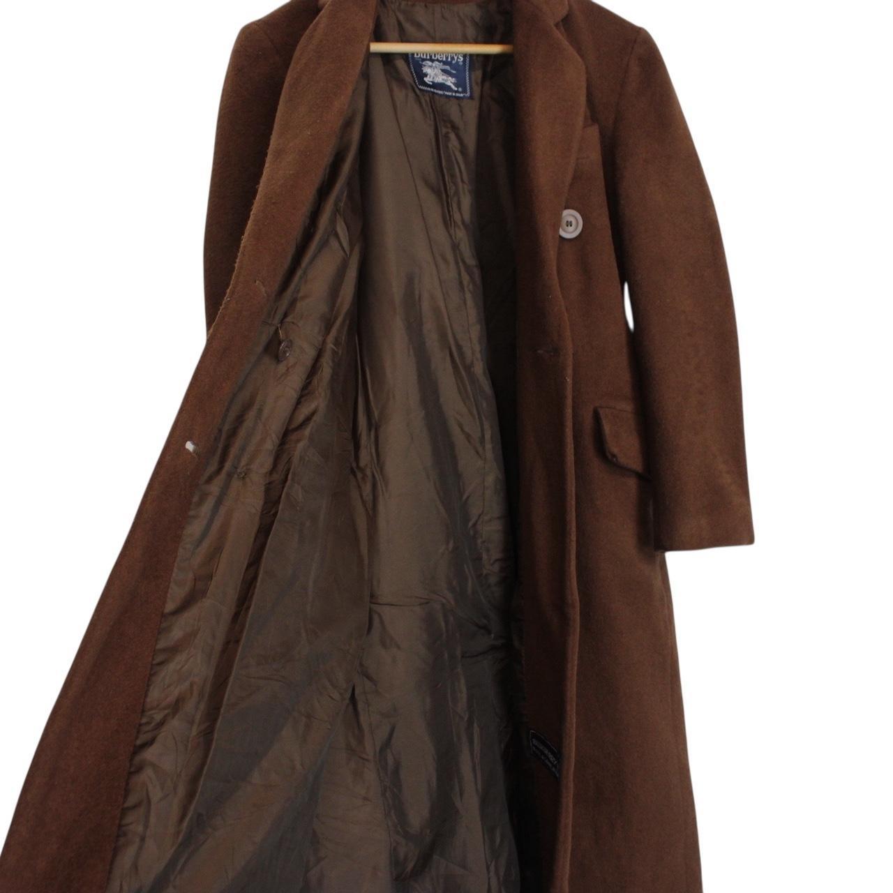 Vintage 90s Burberry Brown Wool and Camelhair Coat