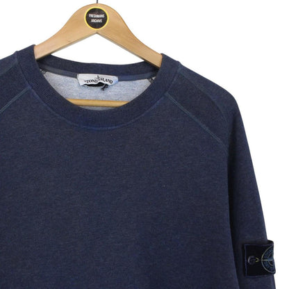 Stone Island AW 2020 Blue Dust Treatment Crew Neck Sweatshirt Jumper