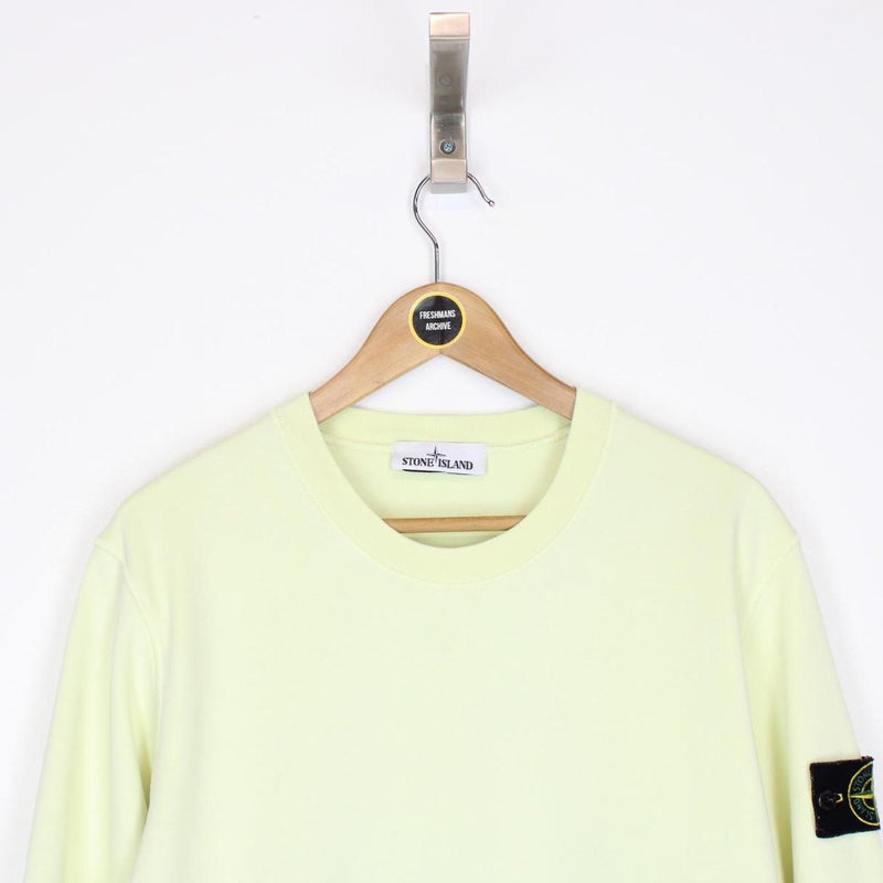 Stone Island SS 2021 Yellow Cotton Sweatshirt Jumper