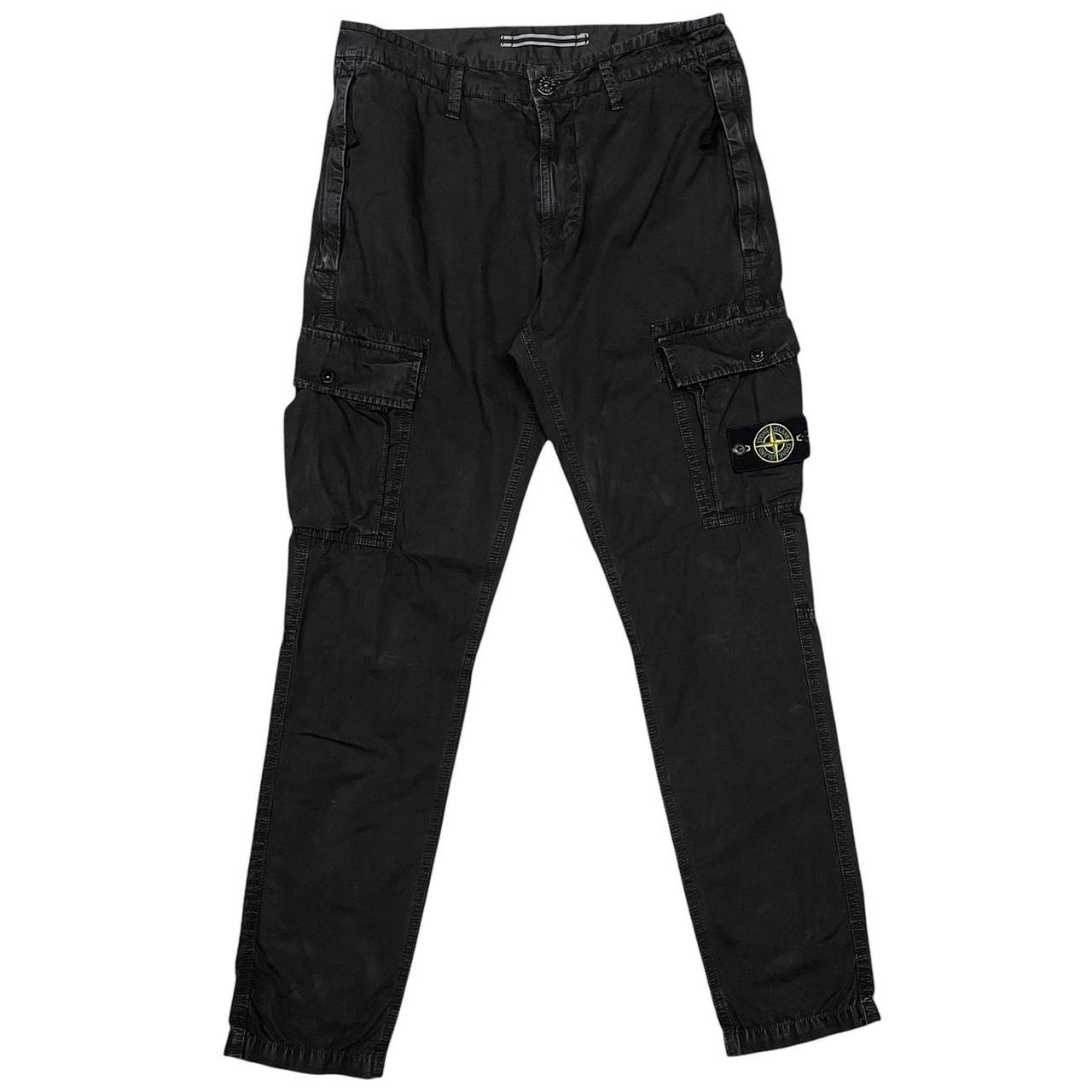 Stone Island SS 2022 Black Slim Fit Cargo Trousers