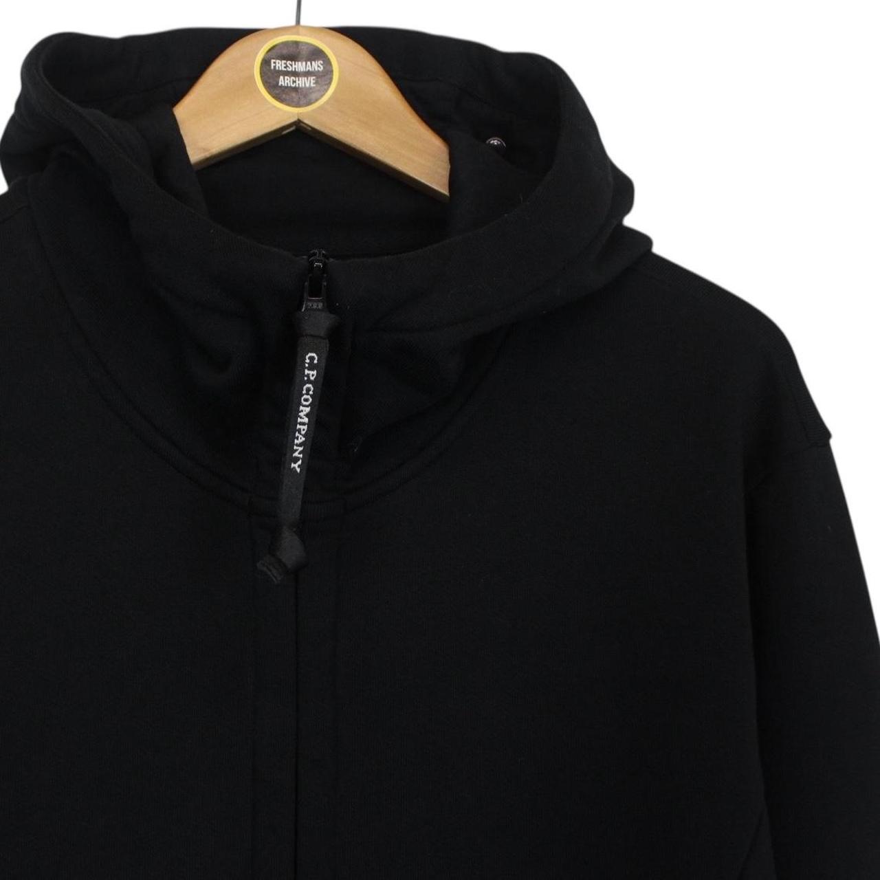 CP Company Black Cotton Full Zip Goggle Hoodie Jumper