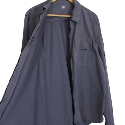 CP Company Grey Full Zip Cotton Lens Overshirt Jacket