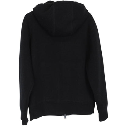 TOM FORD black full zip hoodie cashmere cotton blend with logo detail.