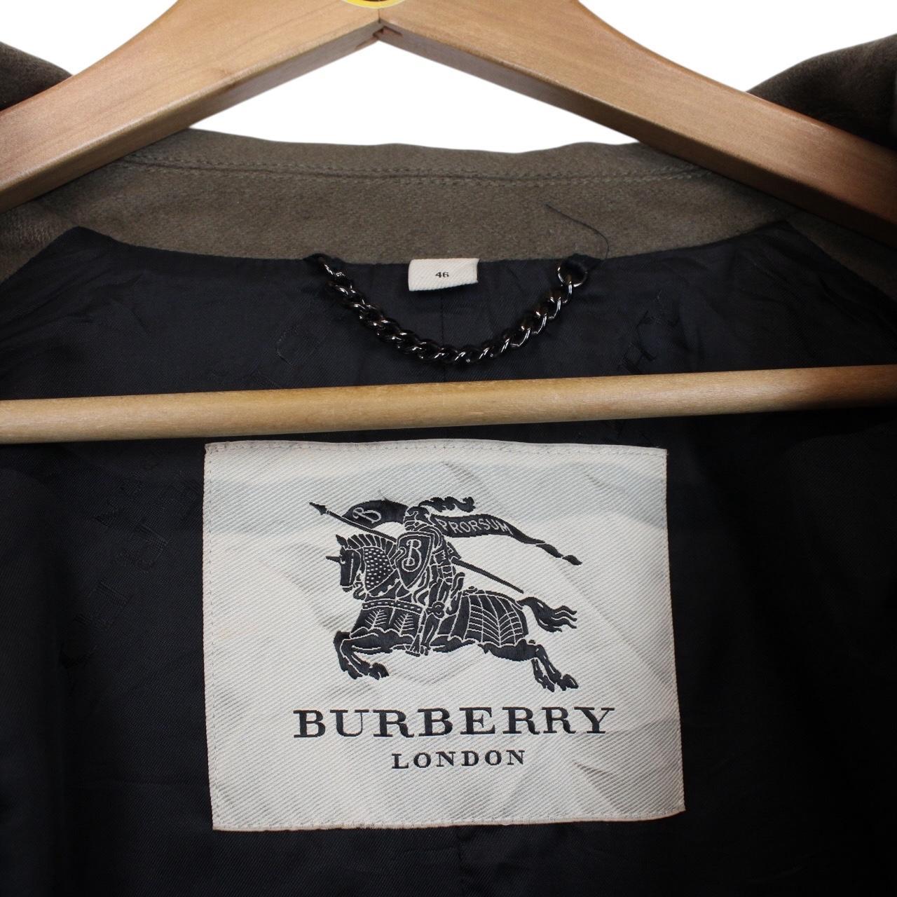 Burberry London Green Cashmere Virgin Wool Double Breasted Coat