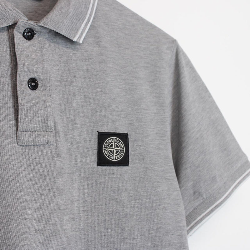 Stone Island Grey Short Sleeve Compass Polo Shirt