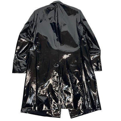 Raf Simons AW 22/23 Black PVC Coated Cotton Double Breasted Coat