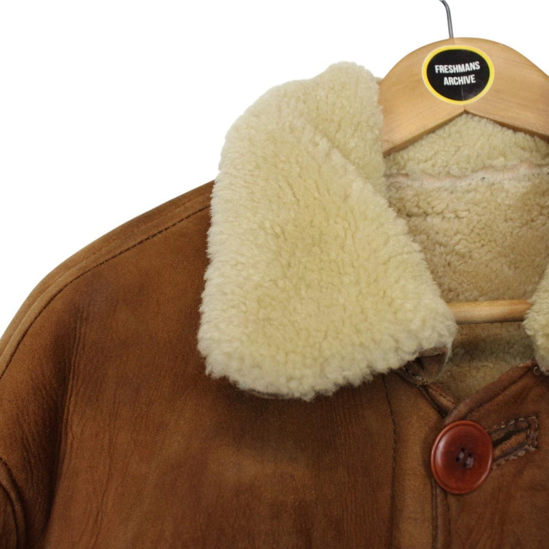 Vintage 1970s Avirex Suede Leather Shearling Pilot Coat