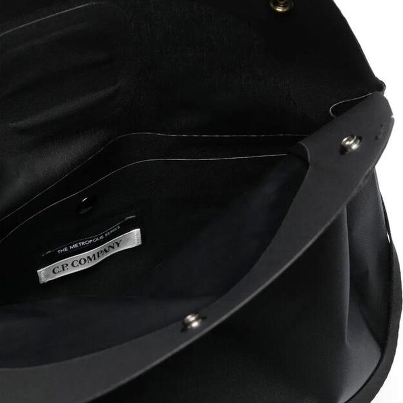 CP Company Metropolis Black Rubber Reps Logo Belt Bag