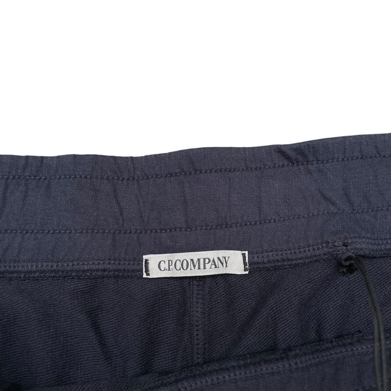 CP Company Navy Blue Cotton Micro Lens Fleece Jogger Shorts