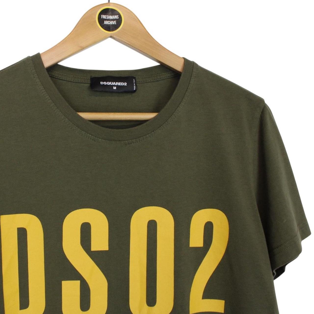 Dsquared2 Khaki Green Logo Print Short Sleeve Cotton T-Shirt