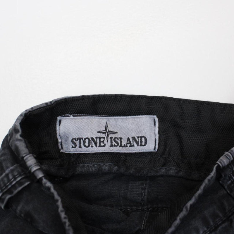 Stone Island SS 2022 Black Bermuda Cotton Cargo Shorts