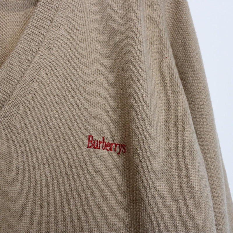 Vintage 90s Burberry Tan Brown Lambswool Knit Jumper