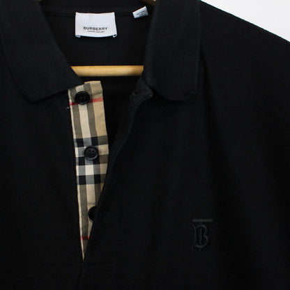 Burberry Black and Tan Nova Check Short Sleeve Cotton Polo Shirt