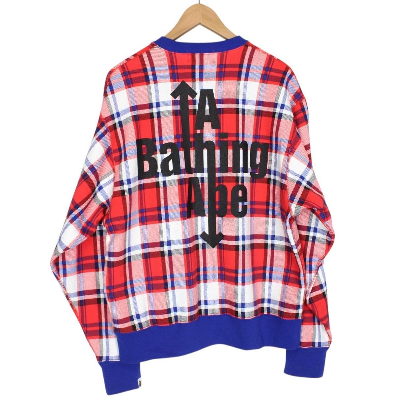 Bape London Store Multicoloured Check RLX Crew Neck Logo Print Sweatshirt Jumper
