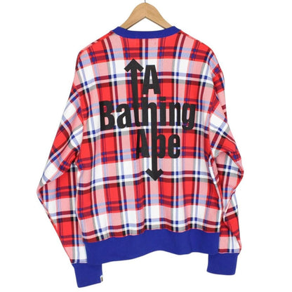 Bape London Store Multicoloured Check RLX Crew Neck Logo Print Sweatshirt Jumper