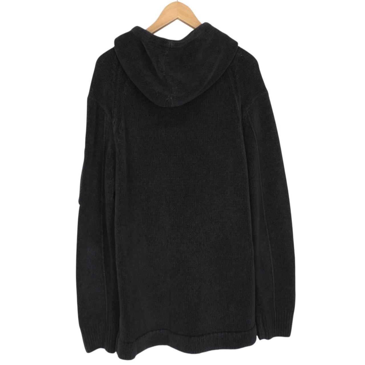 CP Company Black Cotton Chenille Goggle Hoodie Jumper