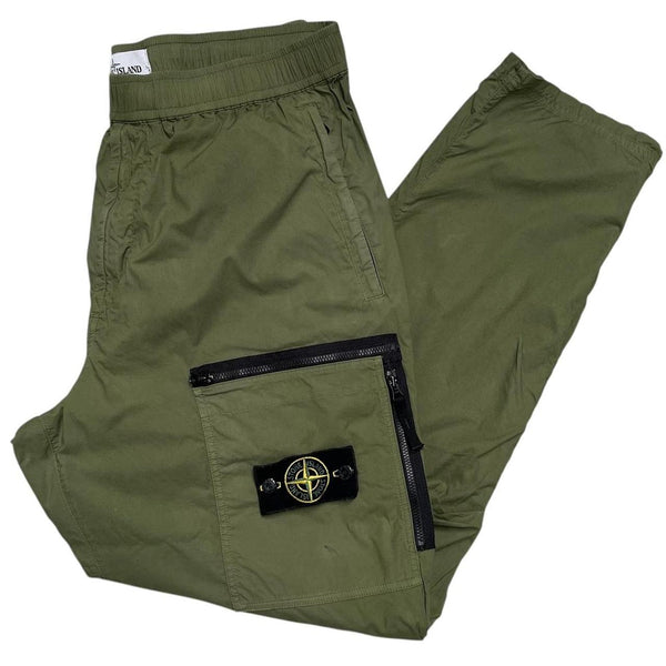 Stone Island SS 2022 Green and Black RE-T Fit Cargo Trousers