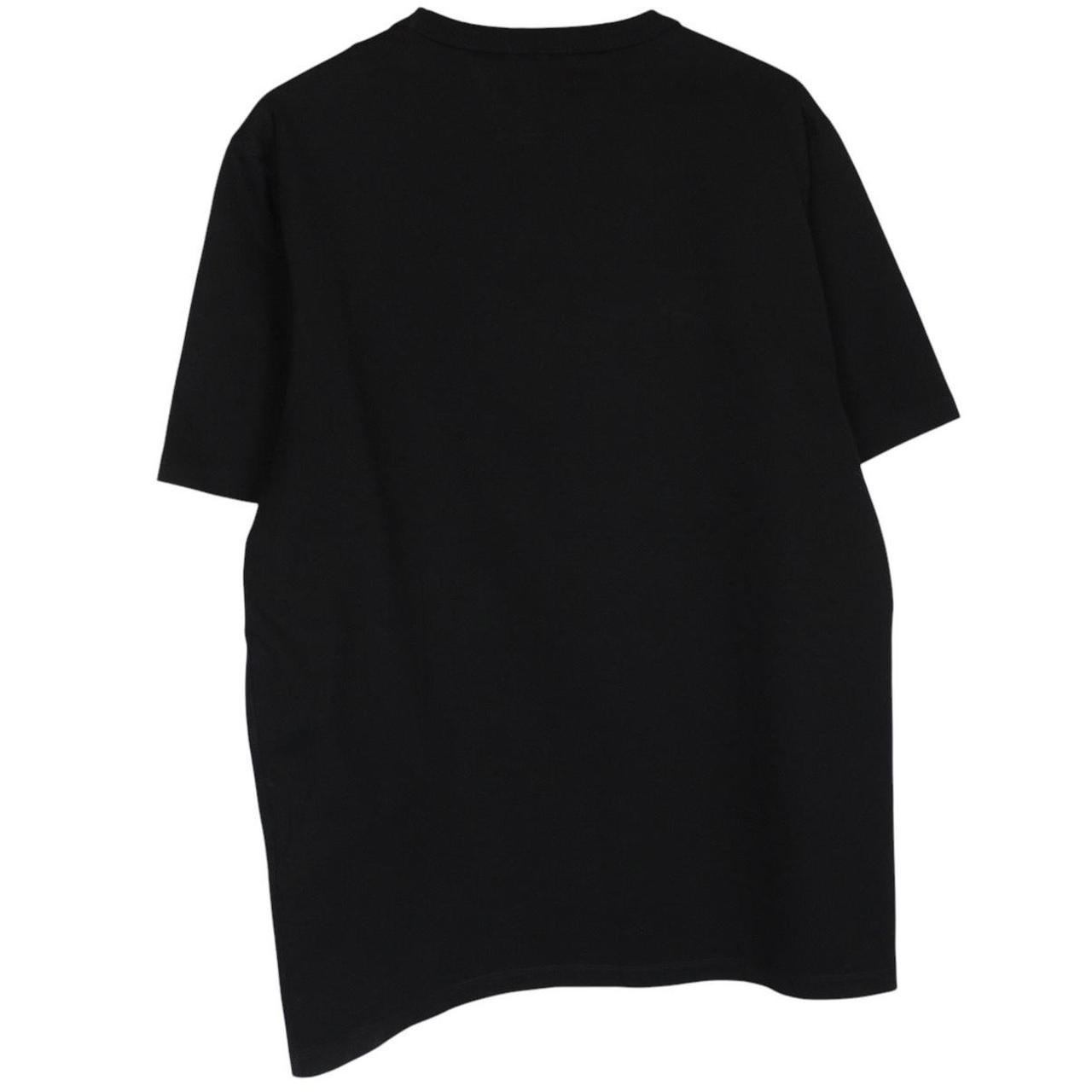 CP Company black pocket t-shirt with embroidered logo and mercerized cotton material.