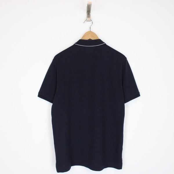 CP Company Navy Blue Logo Patch Short Sleeve Polo Shirt