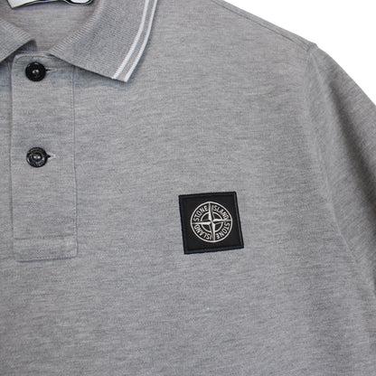 Stone Island Grey Short Sleeve Compass Cotton Polo Shirt