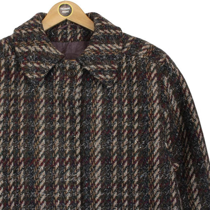 Vintage 80s Aquascutum Multicoloured Check Wool Coat