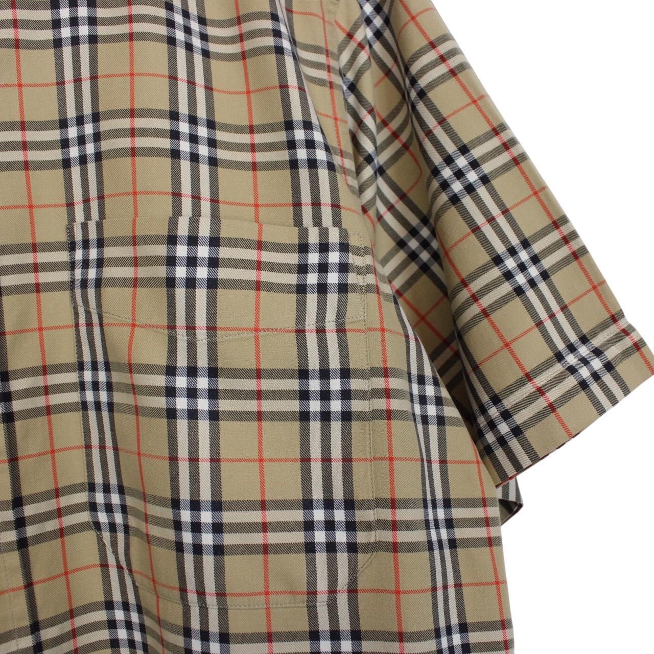 Vintage Burberry London Tan Brown Nova Check Short Sleeve Cotton Shirt