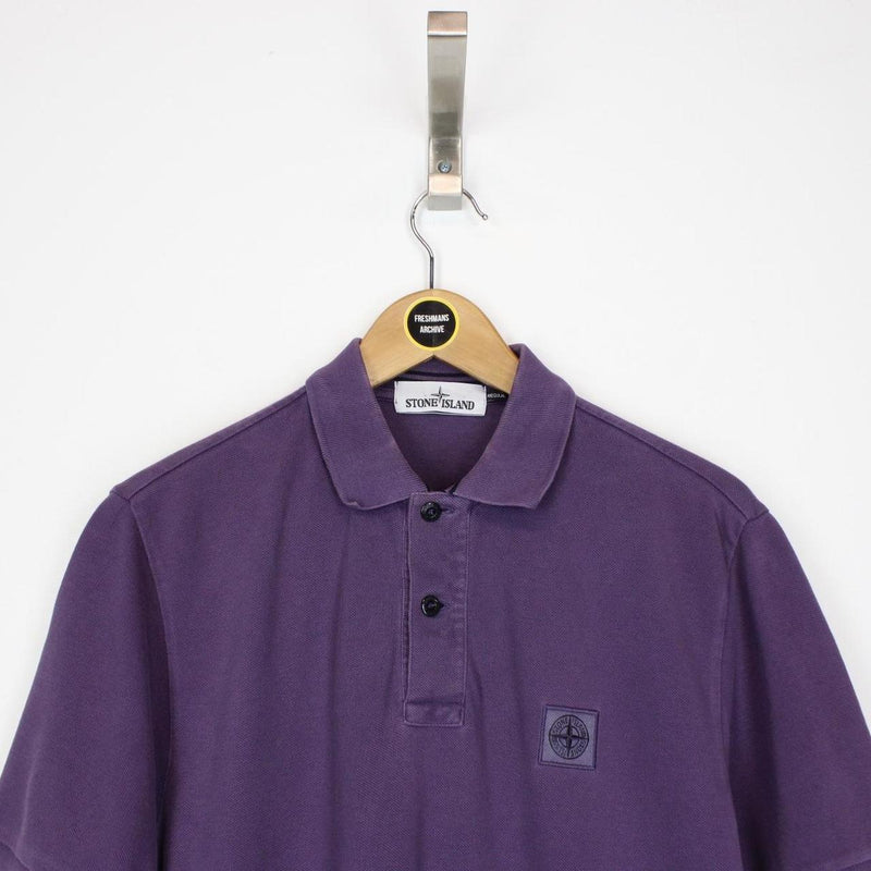 Stone Island Purple Short Sleeve Compass Polo Shirt