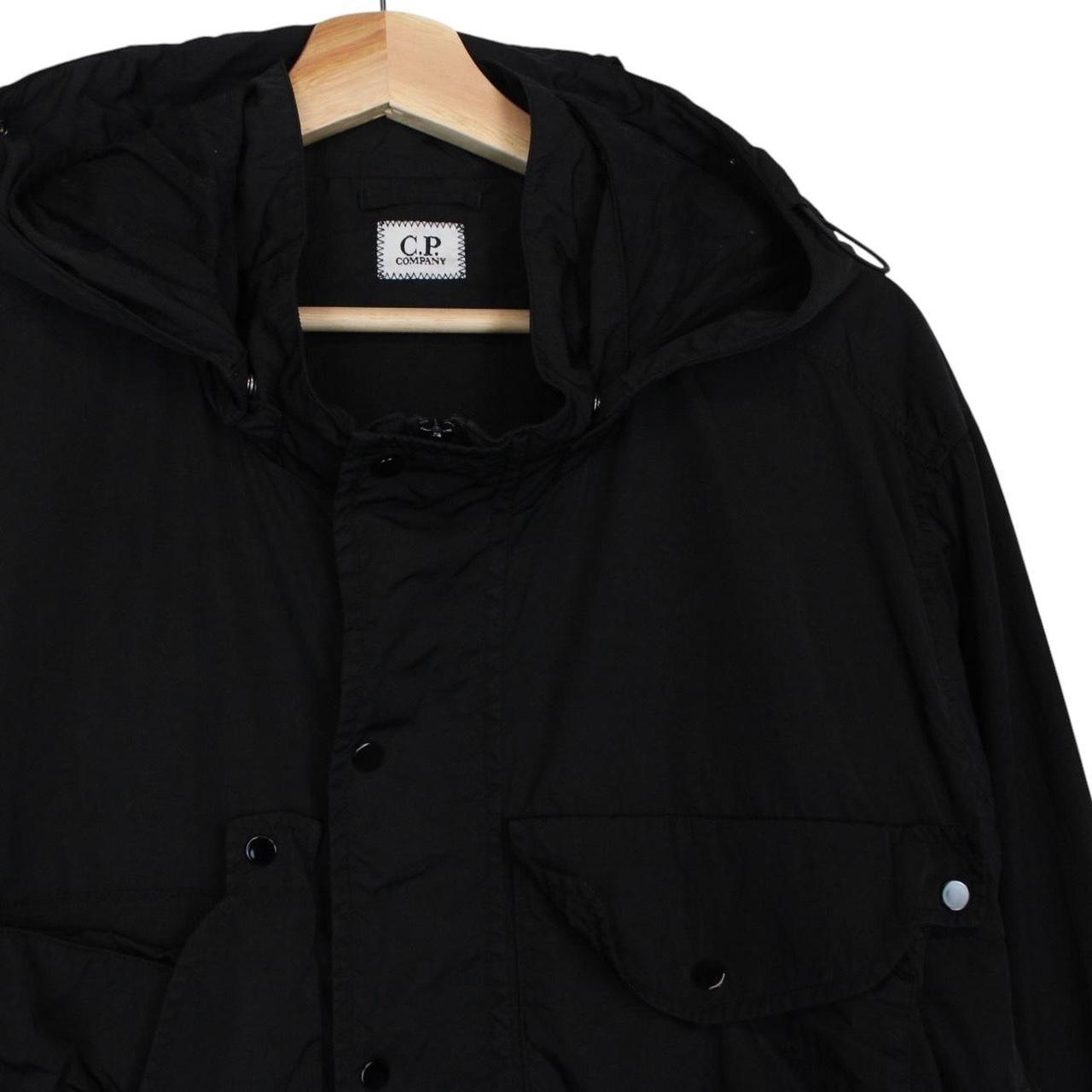 CP Company Black Full Zip Chrome-R Nylon Garment Dyed Goggle Jacket