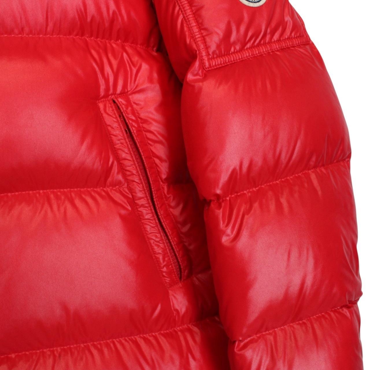 Moncler Ecrins Red Full Zip Hooded Down Jacket