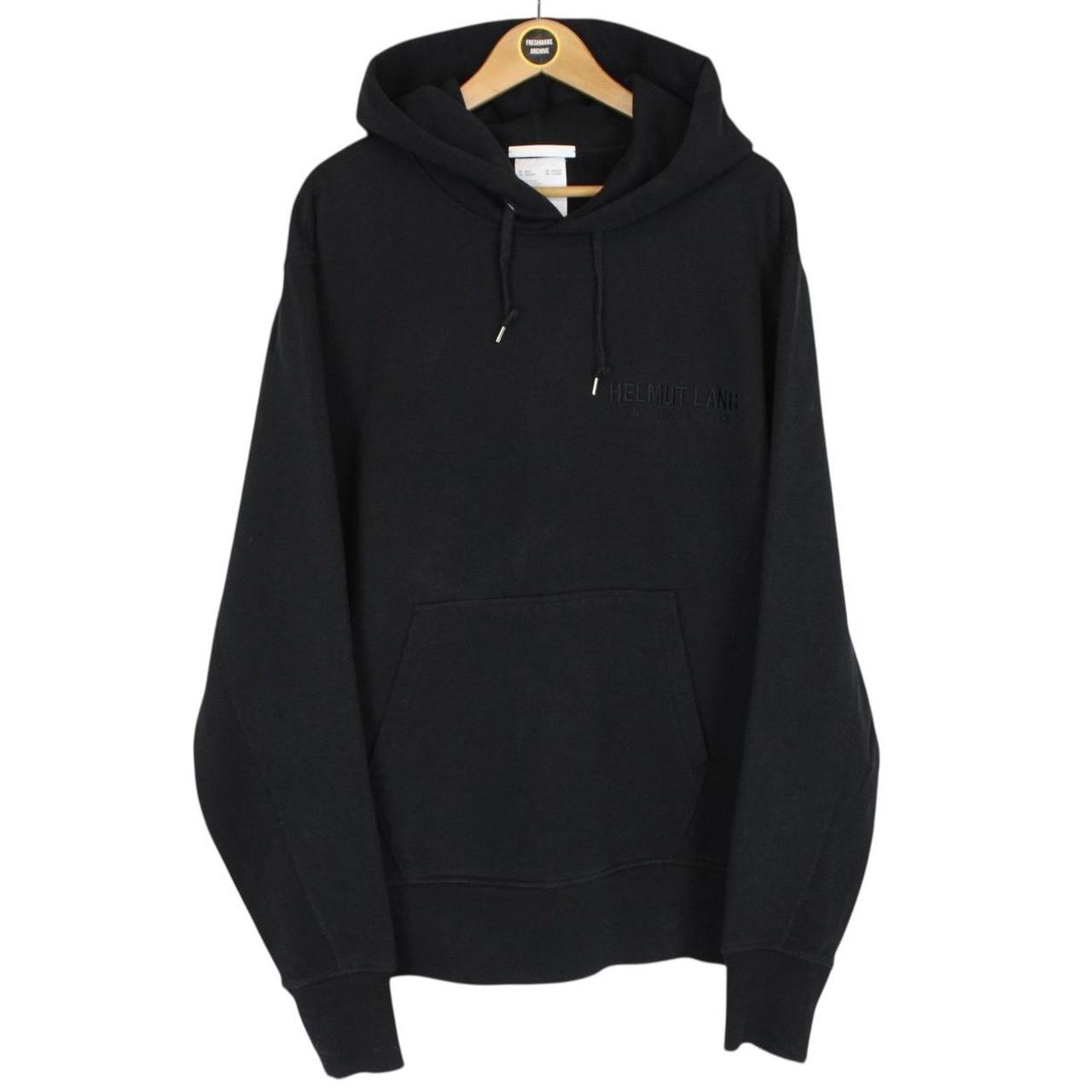 Helmut Lang Black Bird Print Cotton Hoodie Jumper