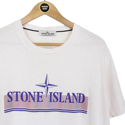 Stone Island SS 2022 White Short Sleeve Logo Print T-Shirt