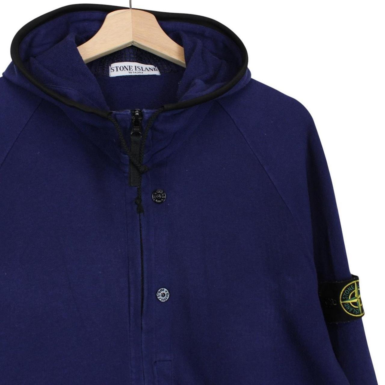 Stone Island SS 2010 Blue Cotton Full Zip Hoodie Jumper