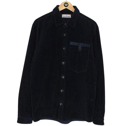 Stone Island AW 2022 Navy Blue Long Sleeve Jumbo Corduroy Shirt