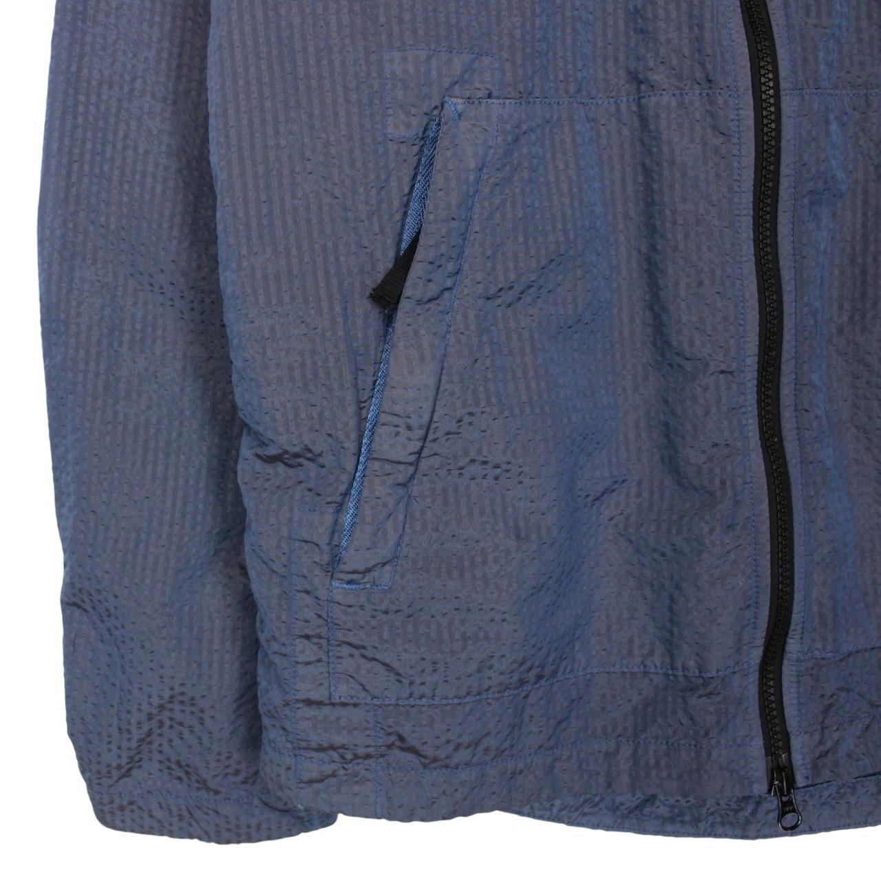 Stone Island AW 2020 Blue Seersucker Weft Nylon Metal Overshirt Jacket