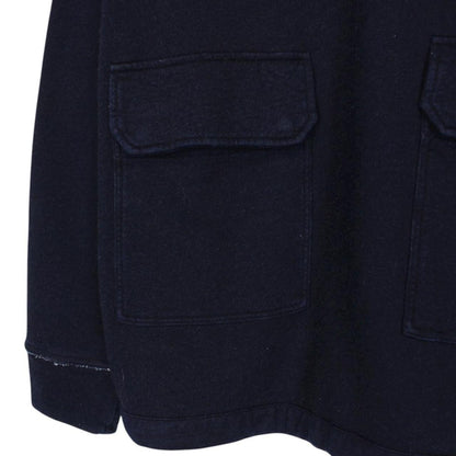 CP Company Denim Navy Blue Indigo Fleece Cotton Hoodie Jumper